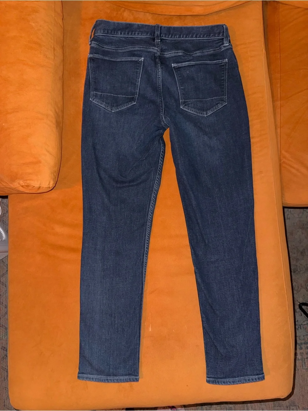Men's Banana Republic Dark Blue Distressed, “Traveler Jean” Size 31x30